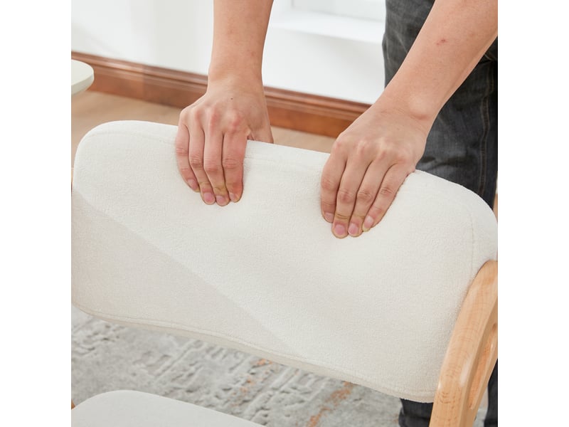  Chaises pliantes pour salle à manger avec assise rembourrée en bois de hêtre (lot de 4) - beige  - Conforama C