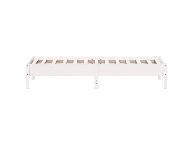  Lit simple- lit adulte -  cadre de lit sans matelas blanc 100x200 cm bois de pin massif  - Conforama D