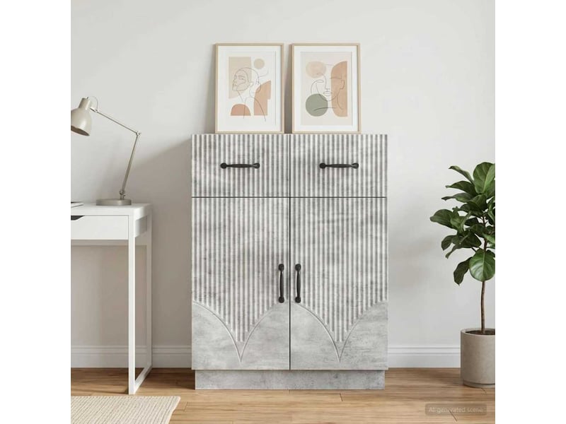 Buffet - bahut - meuble de rangement gris béton 66 x 34,5 x 87 cm bois d'ingénierie - Conforama D