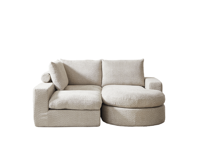  Canapé modulable modenvie en chenille beige 3 places avec méridienne réversible en l 250 x 160 x 80 cm  - Conforama A