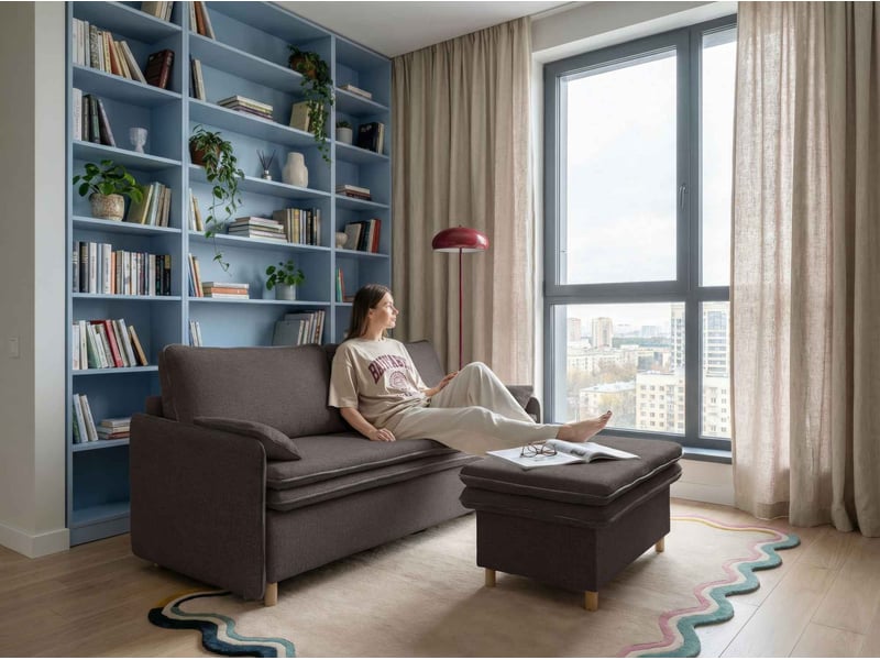 Sam, canapé 3 places convertible, marron Sam - Conforama B