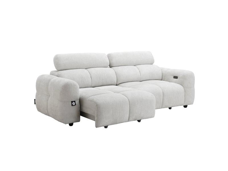  Canape droit relax électrique beige 3 pl  - Conforama L