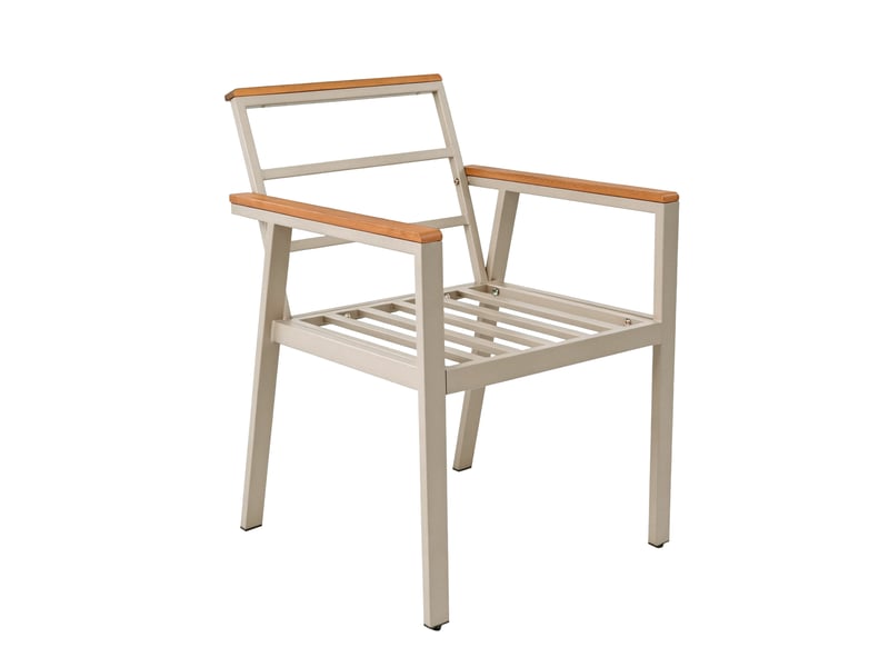  Salon de jardin en bois d’acacia 6-7 places avec table, fauteuils et desserte amovible, housses lavables – ensemble repas extérieur  - Conforama E