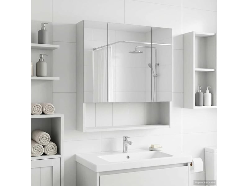 Armoire miroir salle de bain, meuble de rangement blanc 60x14.5x70 cm shl4171 - Conforama D