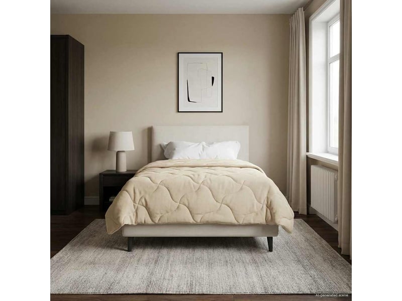  Duvet d'hiver - couette 135 x 200 cm hiver - couette crème respirant  - Conforama D