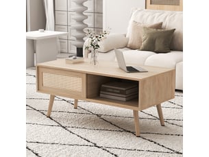Table basse rectangulaire coloris naturel <strong>ATELIER CONFORTIEL</strong> <strong></strong> - 55 cmx105 cm