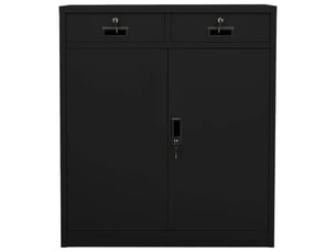Meuble de rangement bureau | armoire de bureau noir 90x40x102 cm acier