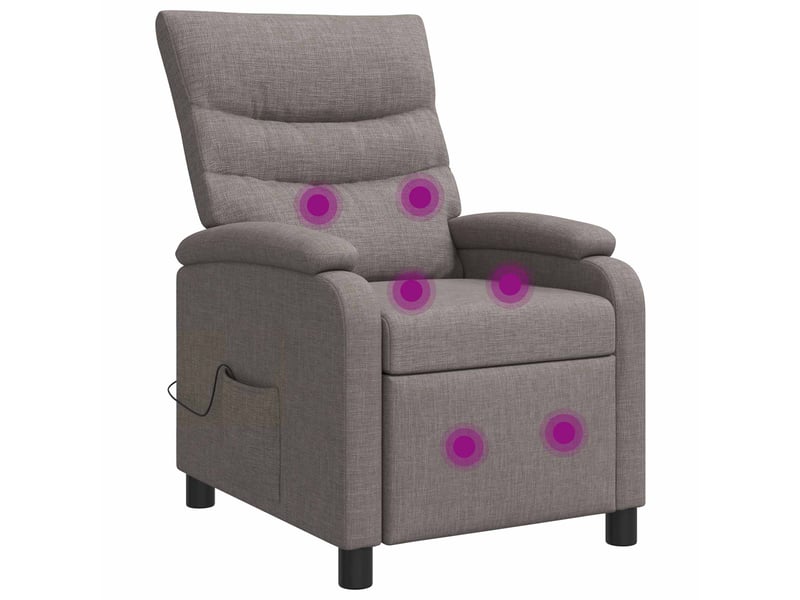  Vidaxl fauteuil de massage inclinable taupe tissu  - Conforama A