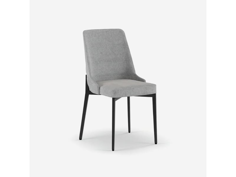  Lot de 4 chaises rembourrées en tissu facile à nettoyer charm - gris clair  - Conforama C