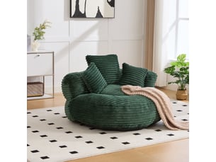 Fauteuil fixe <strong></strong> Velours côtelé vert