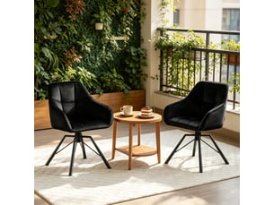 Lot de 2 chaises de salle à manger pivotantes,57x54x82,5 cm,velours,noir