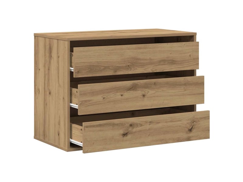  Commode chambre adulte, commode d'angle chêne artisanal 80x41x58 cm bois d'ingénierie  - Conforama E