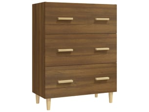 Buffet - bahut - meuble de rangement chêne marron 70x34x90 cm bois d'ingénierie