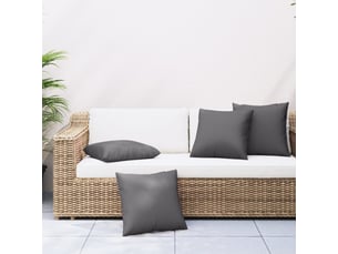 Lot de 4 coussins de canapé, coussins décoratifs anthracite 60x60 cm tissu cf59231