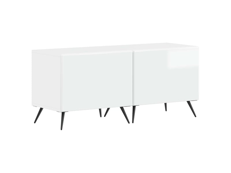  Ensemble de 3 meubles tv - banc tv - meuble de rangement led breda 3 pcs blanc brillant  - Conforama D