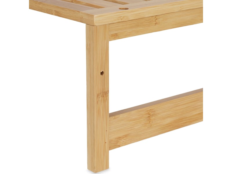  Étagère murale rangement étroit salle de bain 70 x 20 x 20 cm avec crochets décoratifs en bambou naturel 13_0012574  - Conforama D