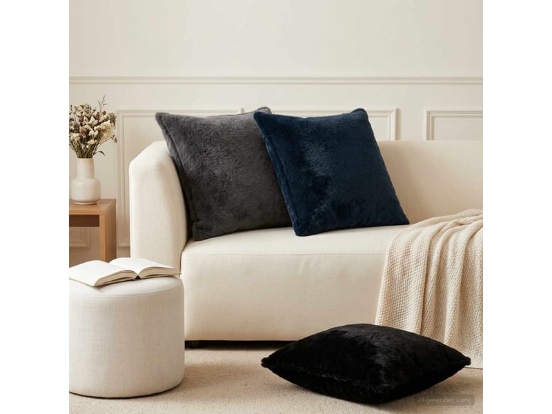  Lot de 2 housses de coussin houten noir 60 x 60 cm cf49352  - Conforama B