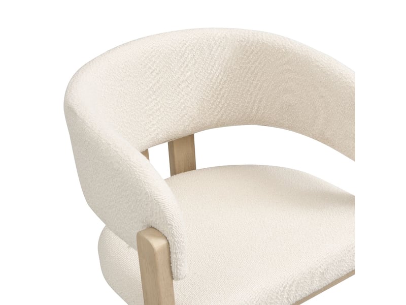  Lot de chaises 6 chaises style moderne chaise repas en bois massif assise confortable matière respirante revêtement bouclé coloris naturel  - Conforama B