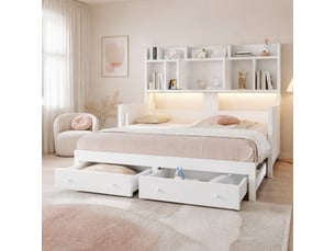 Canapé droit convertible FLORAGRACE  1 place Bois blanc avec coffre de rangement
