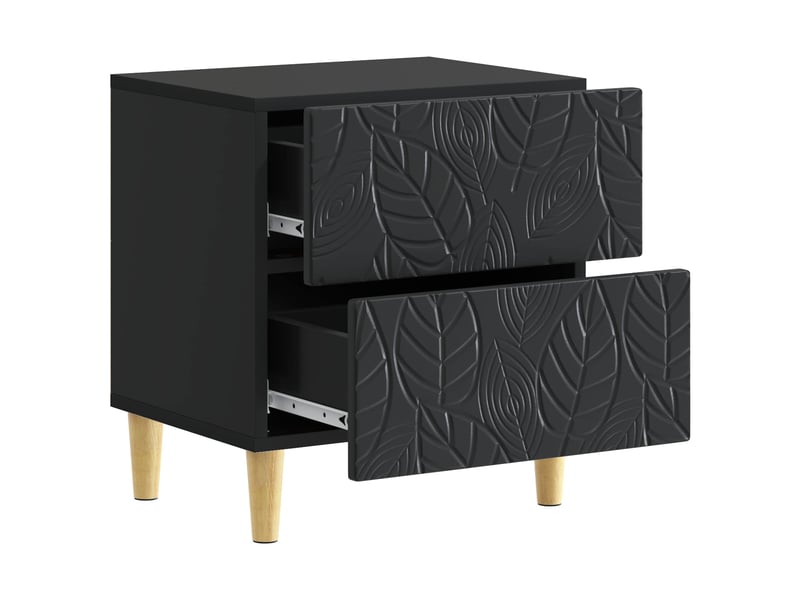 Table de chevet 2 pièces noir 43 x 34,5 x 48 cm bois d'ingénierie - Conforama C