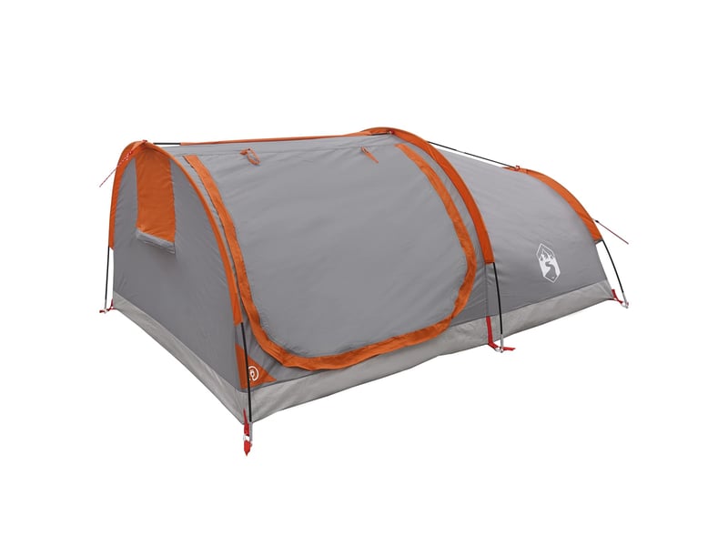 Tente de camping, tente de randonnée imperméable 1 personne gris et orange - Conforama C