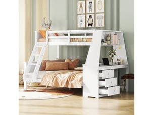 Lit superposé 140x200 cm <strong>MODENUIT </strong>  <strong></strong> coloris blanc