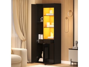 Vitrine coloris noir 3 étagère(s) <strong>MEULVA</strong> <strong></strong> - 70 cmx180 cm