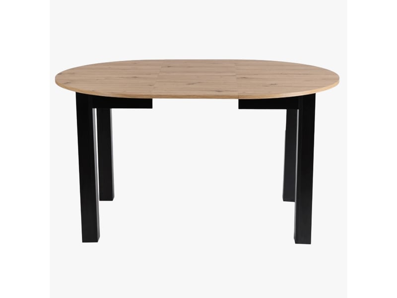 Table à manger ronde extensible couleur bois clair 102-142 cm - Conforama E