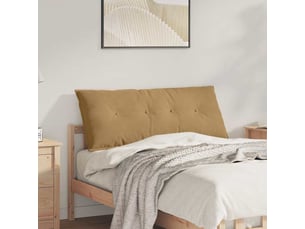 Coussin de dos, coussin de dossier marron 120 x 50 cm tissu en velours côtelé cf54797