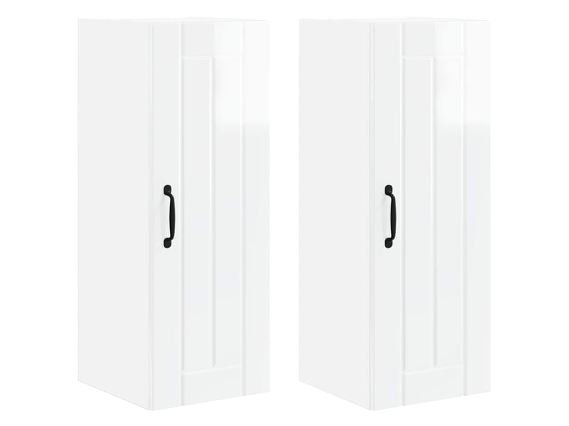 Meuble mural de cuisine, armoire de cuisine 2 pcs blanc brillant bois d'ingénierie shl4402 - Conforama A