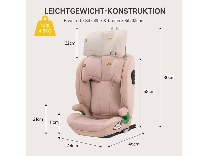  Siège auto enfant i-size r129 isofix rose 100-150 cm avec dossier réglable  - Conforama C