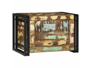 Boîte de rangement, coffre de rangement marron et noir 60x40x41 cm bois recyclé