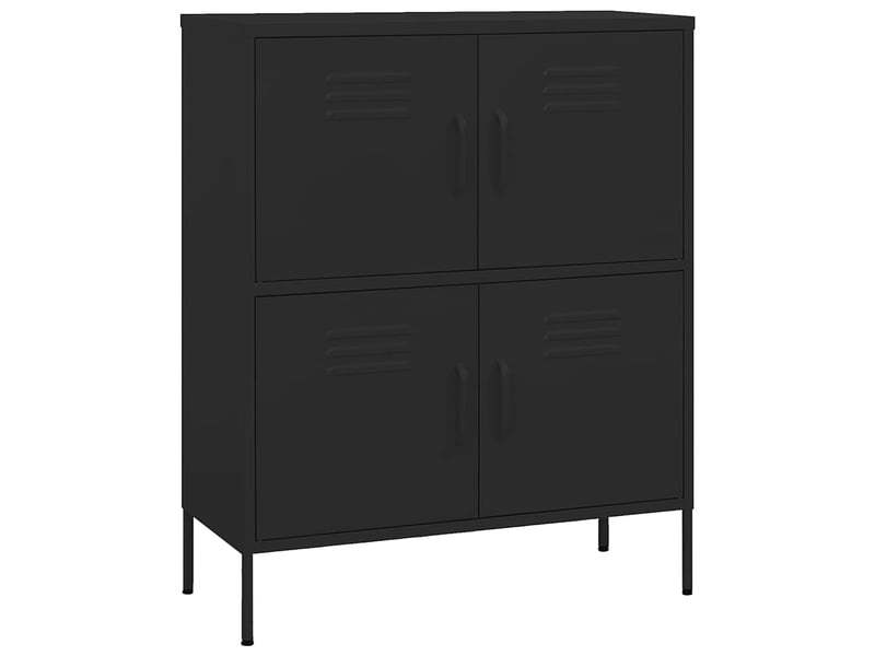  Armoire de rangement, rangement bureau noir 80x35x101,5 cm acier shl4349  - Conforama A