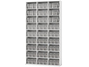 Étagère pour 835 cd ou 500 dvd, étagère pour supports blu-ray avec 27 compartiments et 21 étagères réglables, blanche