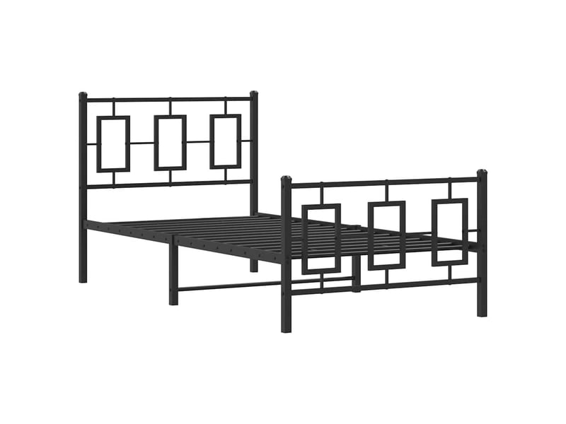  Lit simple- lit adulte -  cadre de lit métal sans matelas avec pied de lit noir 90x200 cm  - Conforama B