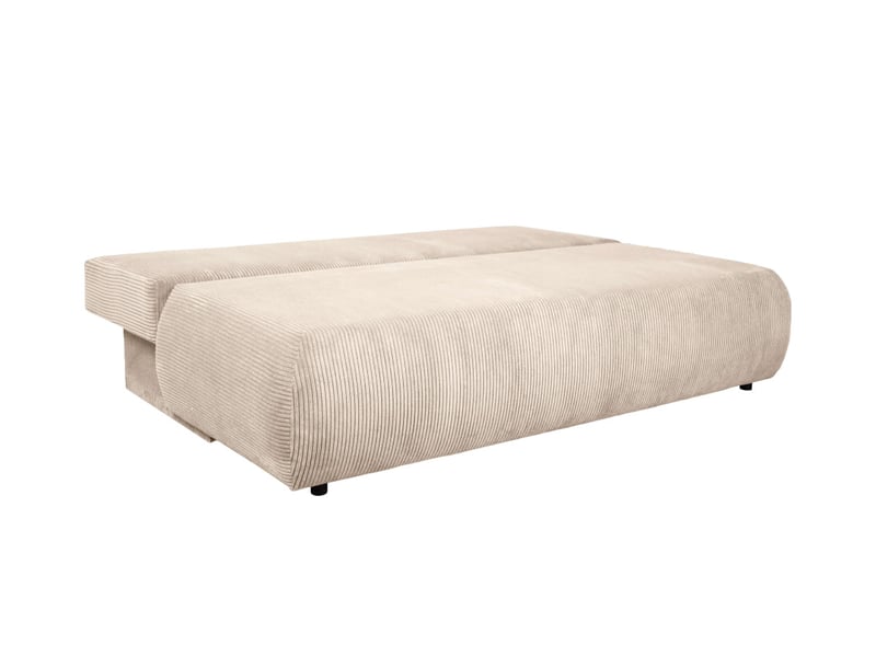  Canapé droit veluto convertible avec coffre en velours côtelé - beige VELUTO - Conforama C