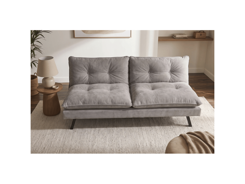  Canapé convertible azena 3 places en tissu chenille – beige et noir – 190 x 80 x 90 cm  - Conforama D