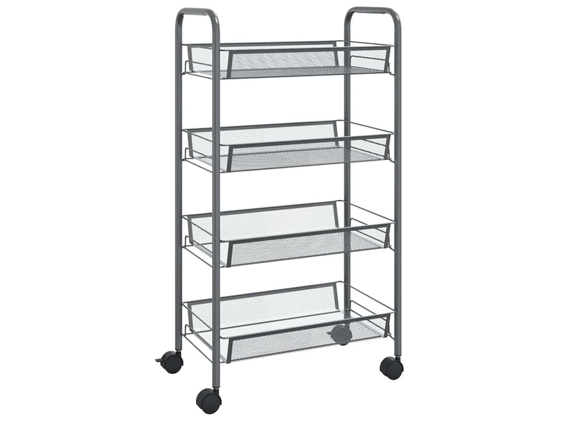  Desserte de cuisine, chariot de rangement à 4 niveaux gris 46x26x85 cm fer  - Conforama A