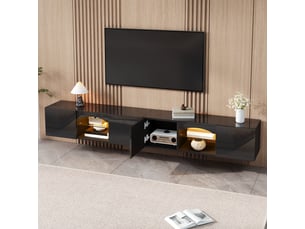 Meuble tv coloris noir 200 cm STILVORA
