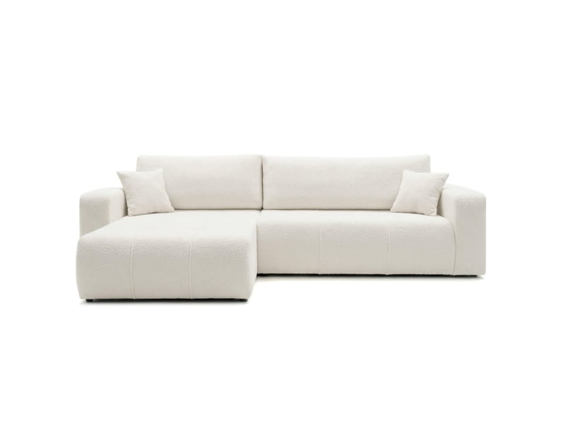  Canapé d'angle bardot max réversible convertible 5 places en tissu bouclette - blanc BARDOT - Conforama D