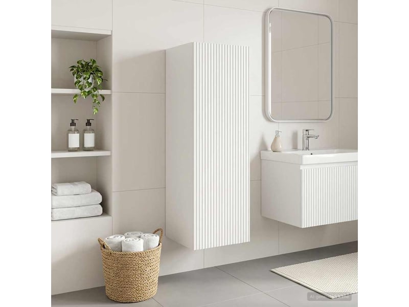  Cabinet salle de bain mural, meuble de rangement blanc 33x34.5x60 cm shl8465  - Conforama B