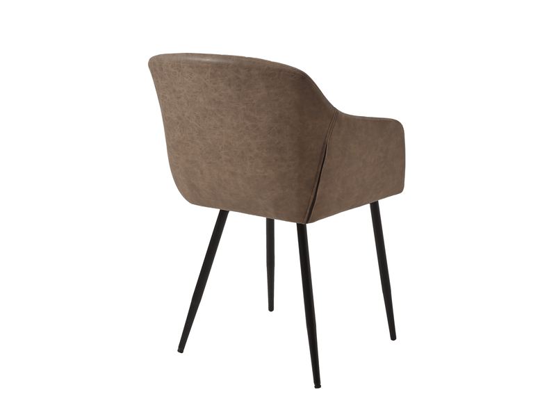  Lot de 4 chaises de salle à manger goeurvant 711 en similicuir et pieds en métal - marron foncé JOD00711AAS-4 - Conforama W
