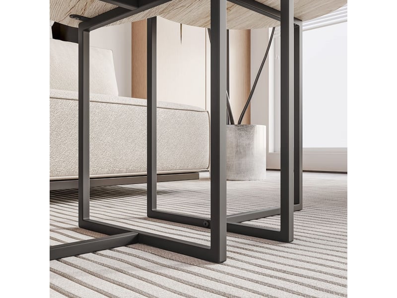  Table basse 2 pièces forme ronde bois style industriel design moderne table d'appoint  - Conforama D