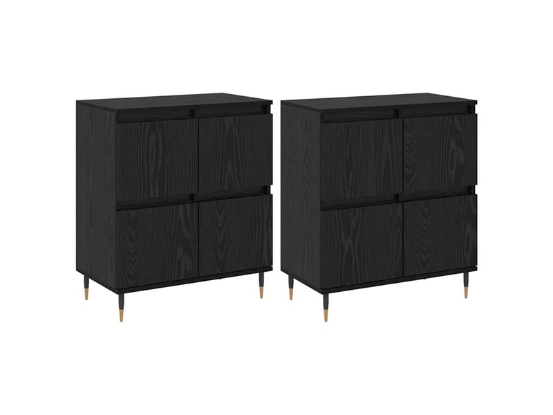  Lot de 3 armoires de rangement moderne 60 x 35 x 70 cm avec grand espace de stockage design en bois d'ingénierie chêne noir 02_0056048  - Conforama A