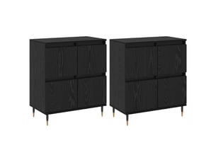 Lot de 3 armoires de rangement moderne 60 x 35 x 70 cm avec grand espace de stockage design en bois d'ingénierie chêne noir 02_0056048