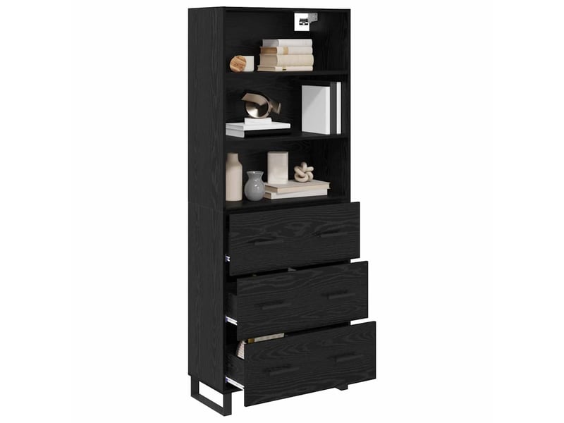  Buffet - haut armoire 2 pc chêne noir 69,5 x 34 x 180 cm  - Conforama C