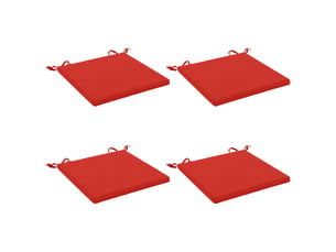 Lot de 4 coussins de siège, coussins d'assise soest 100 % polyester rouge cf60497