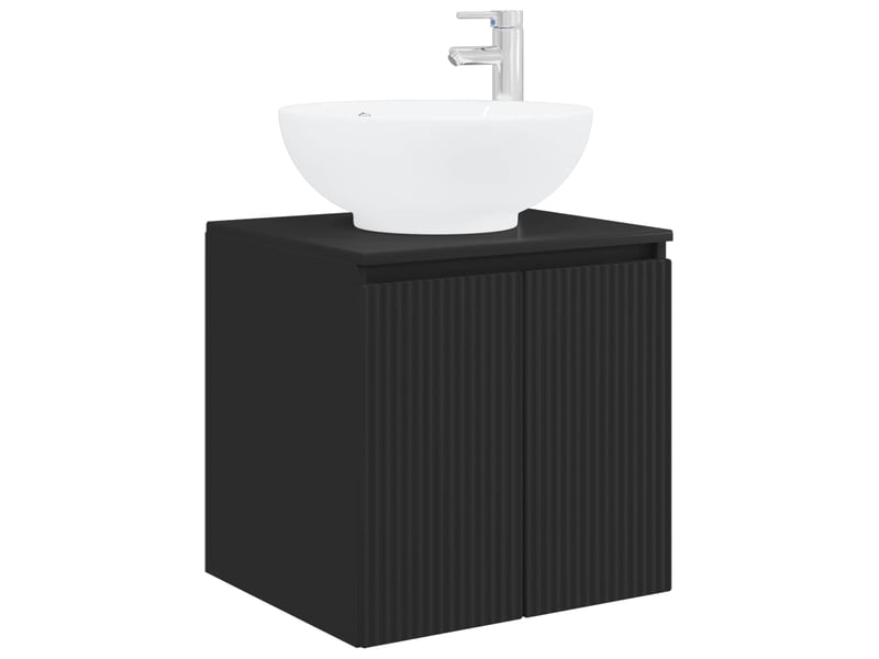 Vanité de lavabo mural, meuble de rangement noir 49.5x44.5x65 cm shl1996 - Conforama A