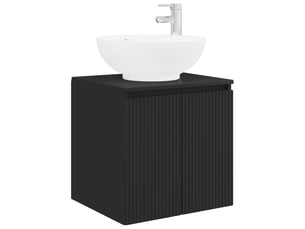 Vanité de lavabo mural, meuble de rangement noir 49.5x44.5x65 cm shl1996