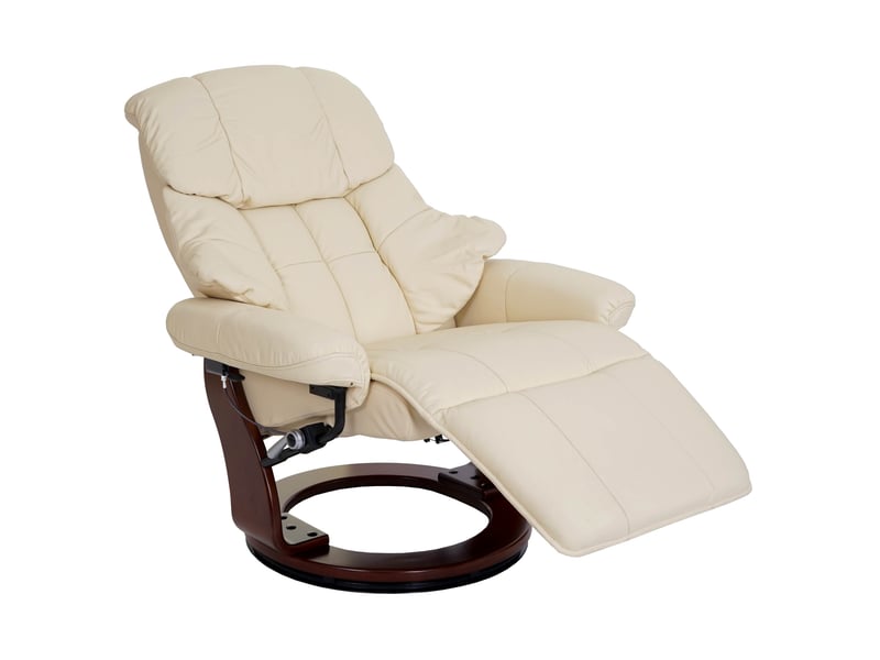 Mca fauteuil relax calgary 2, fauteuil de télévision, cuir, charge 150kg - crème, couleur noix - Conforama A